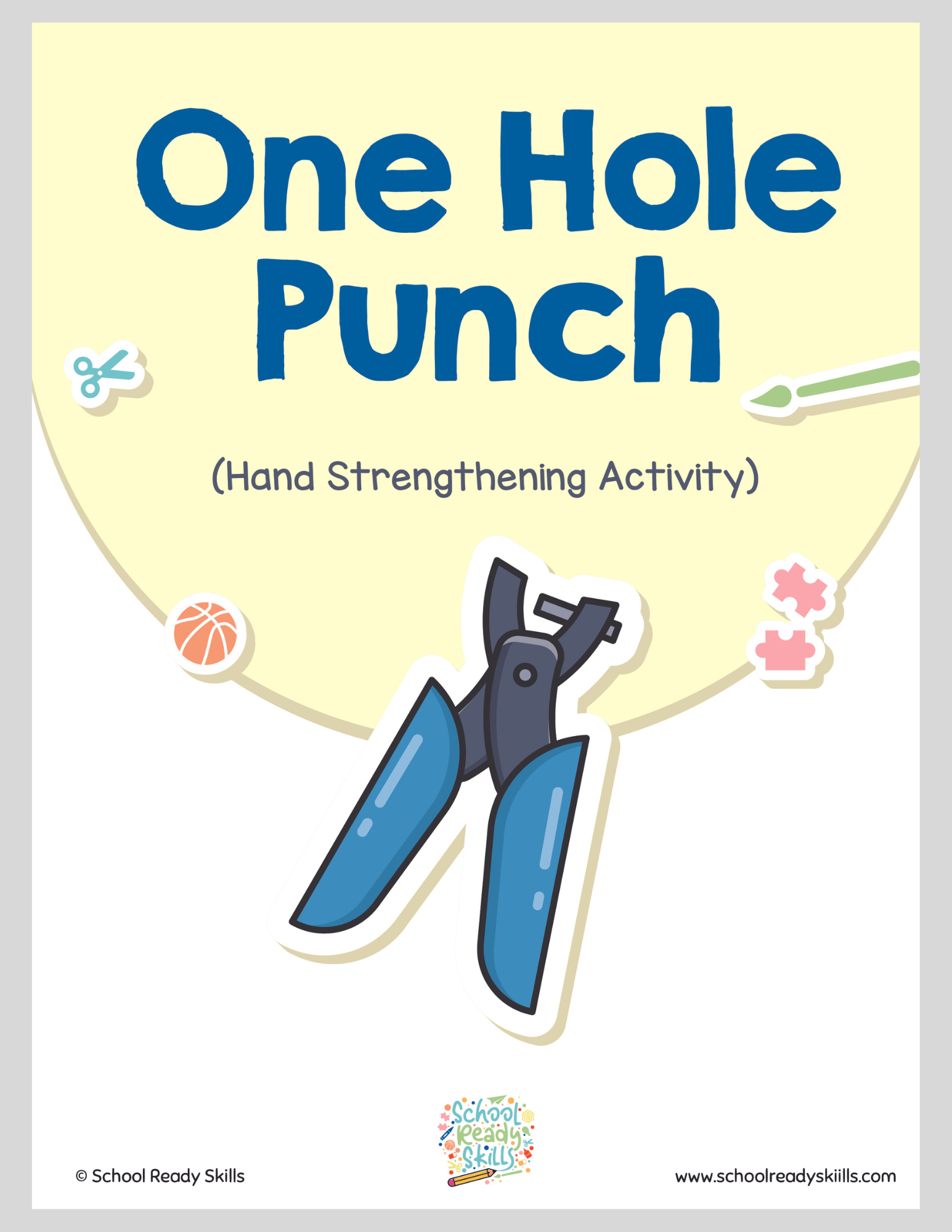 One Hole Punch: A Visual Motor Printable Activity Pages