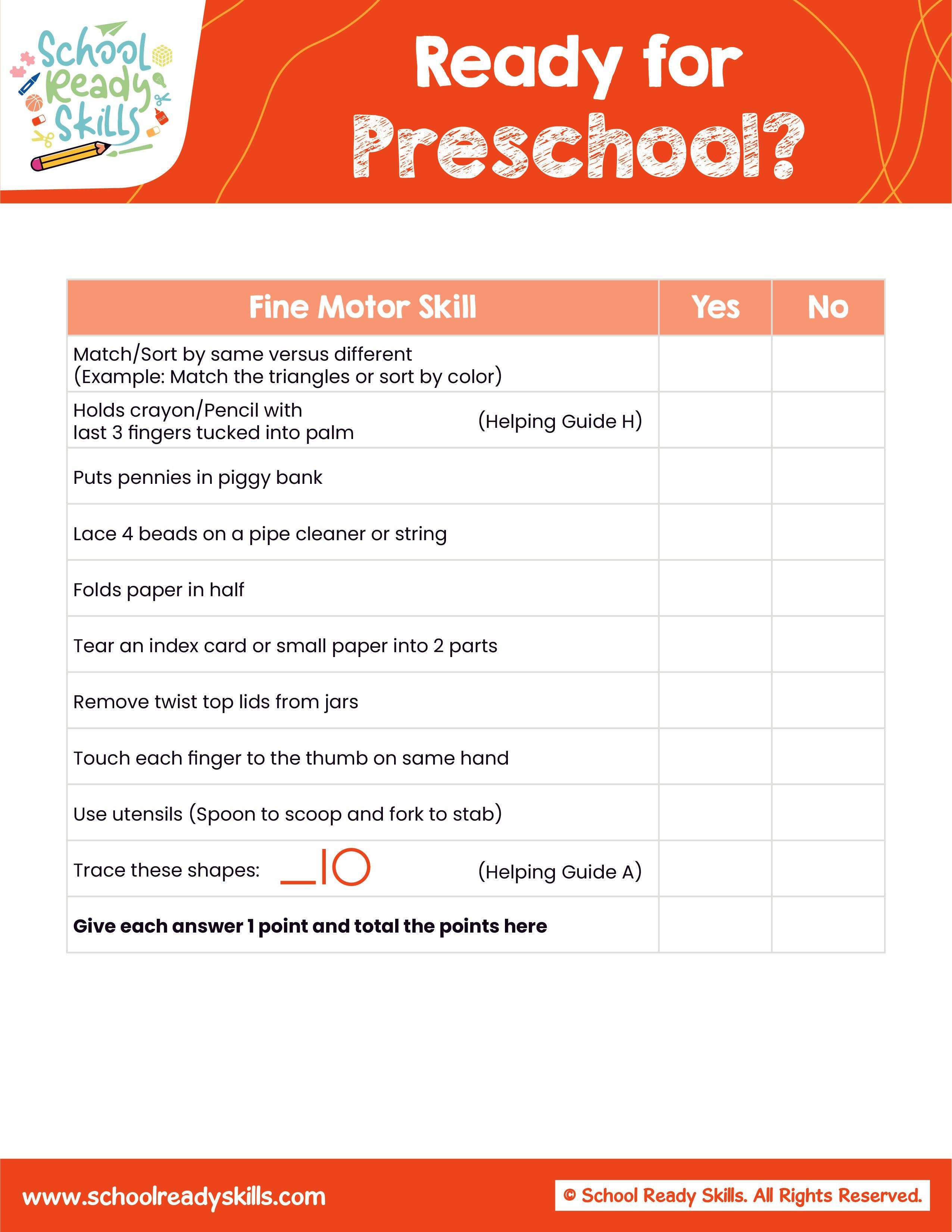 Ready for Preschool?