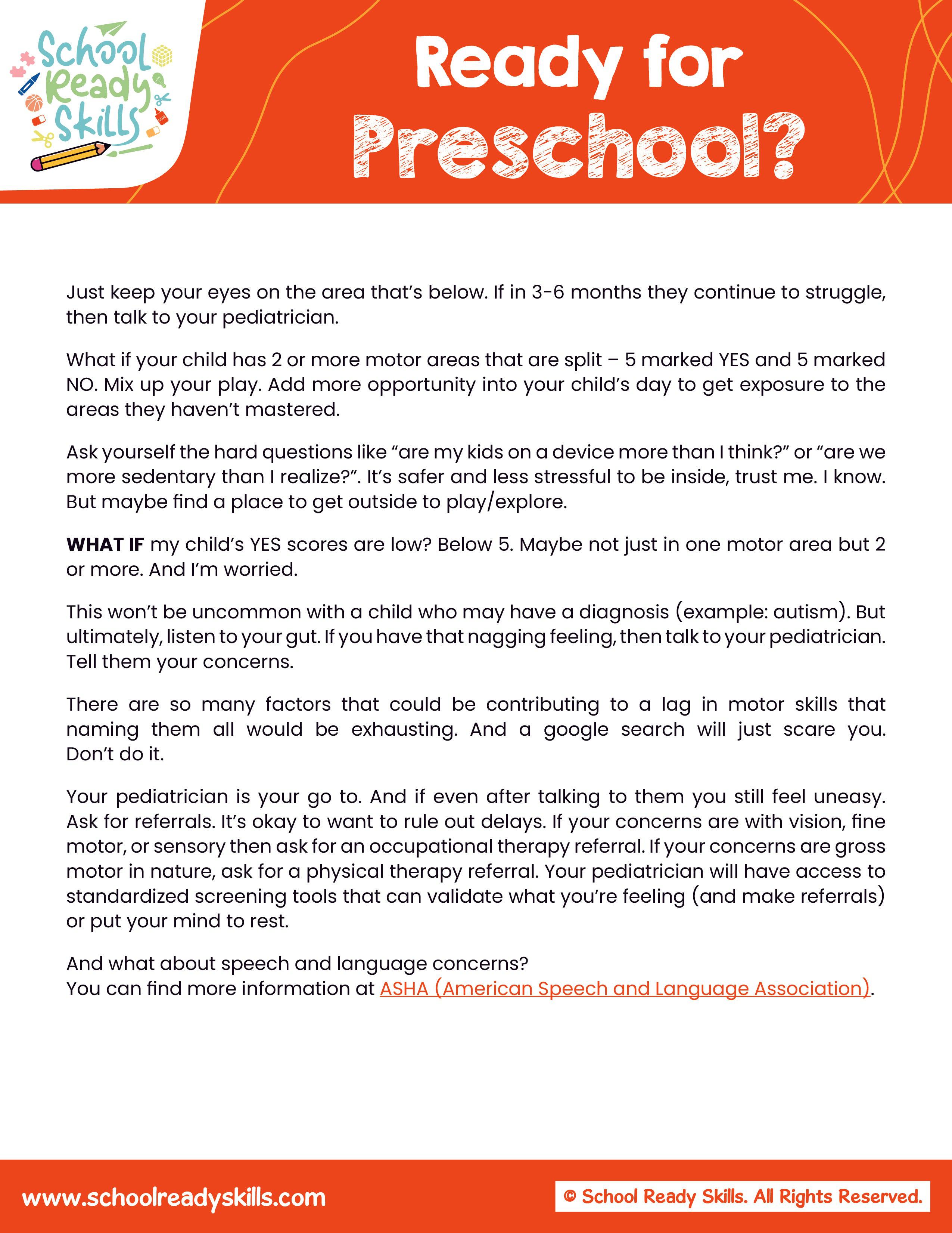 Ready for Preschool?