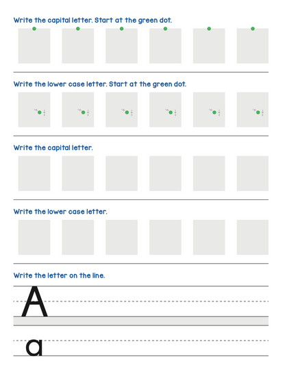 Upper and Lower Case Combo Handwriting Workbook