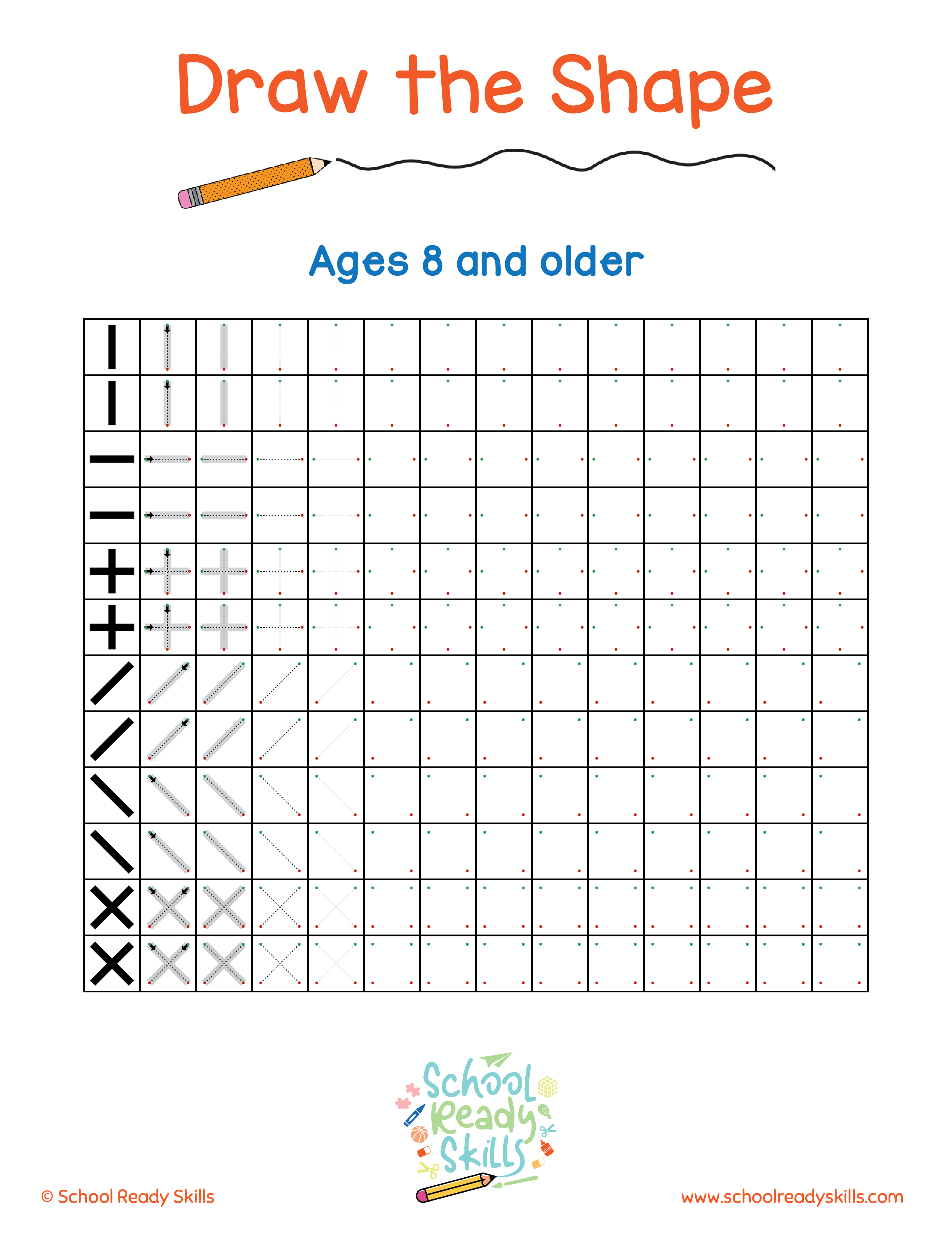 Draw The Shape:  Pre-writing and Precision Writing Practice Pages