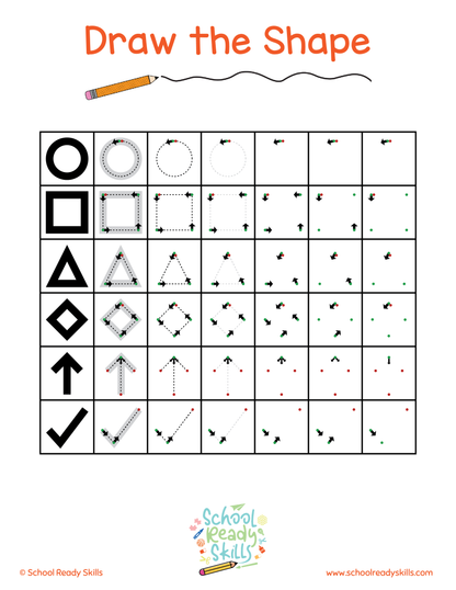 Draw The Shape:  Pre-writing and Precision Writing Practice Pages