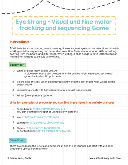 Eye Strong: A Visual Tracking and Sequencing Activity