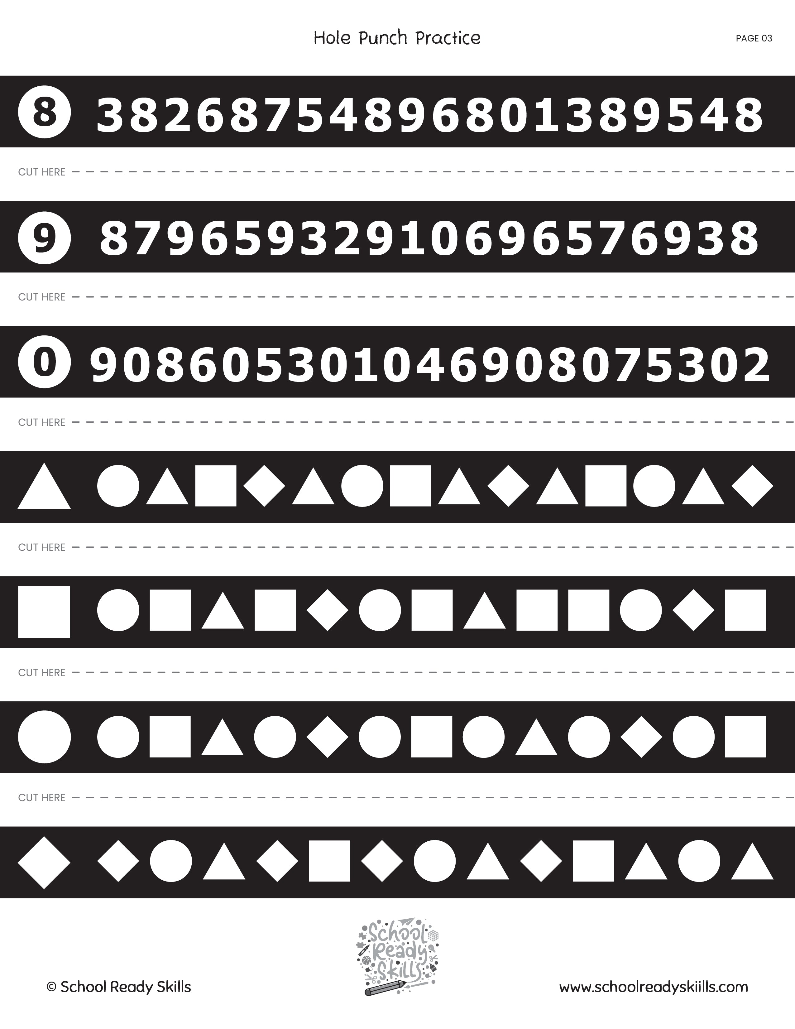 One Hole Punch: A Visual Motor Printable Activity Pages
