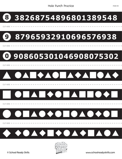 One Hole Punch: A Visual Motor Printable Activity Pages