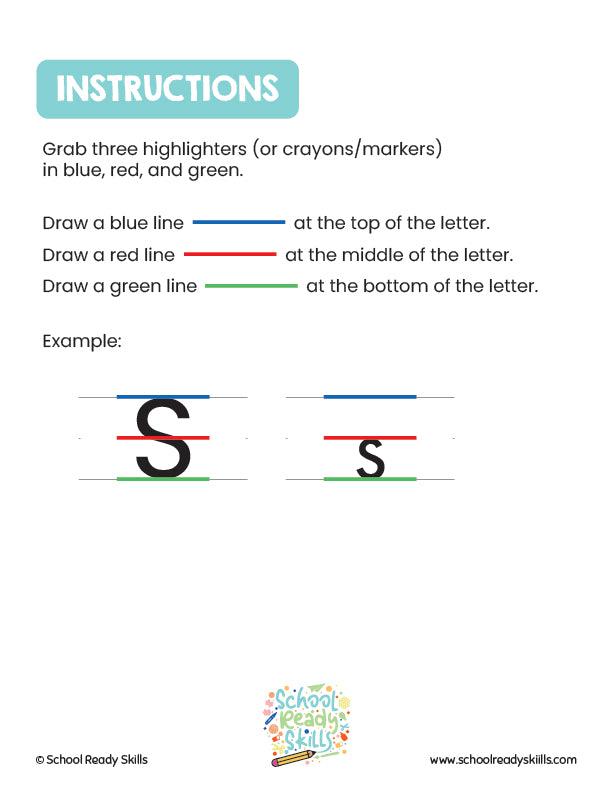 Top, Middle Bottom: A Learn to Write Printable