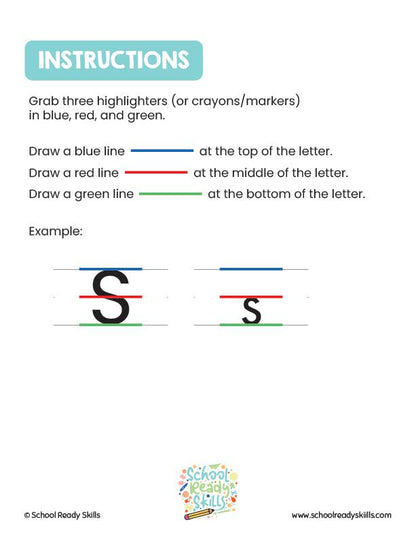 Top, Middle Bottom: A Learn to Write Printable