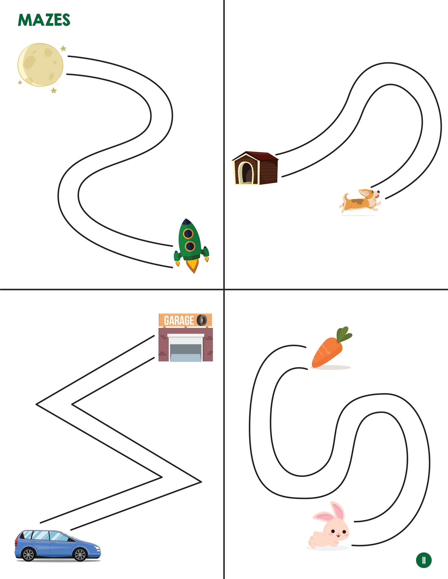 Trace, Cut, and Mazes: Printable Activity Pages