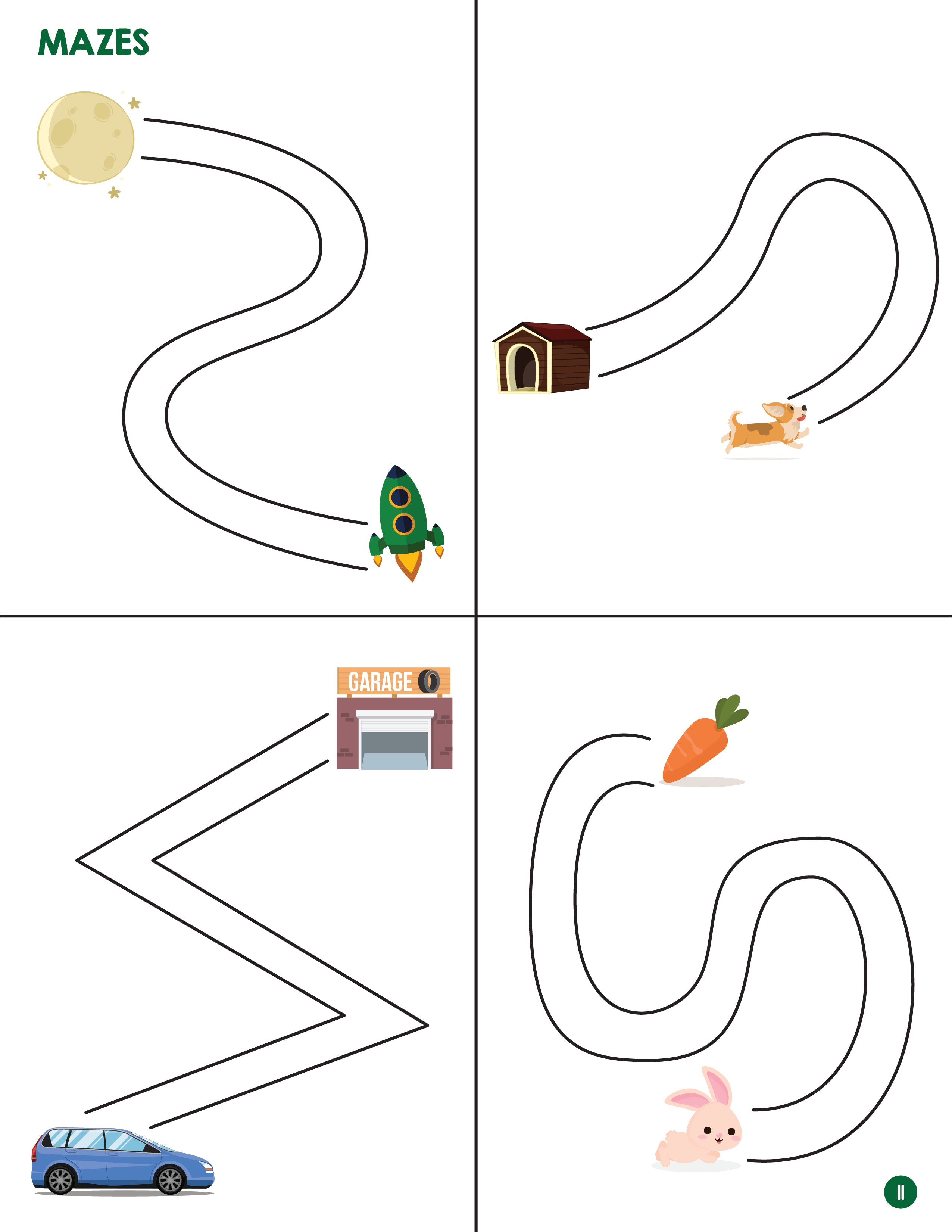 Trace, Cut, and Mazes: Printable Activity Pages