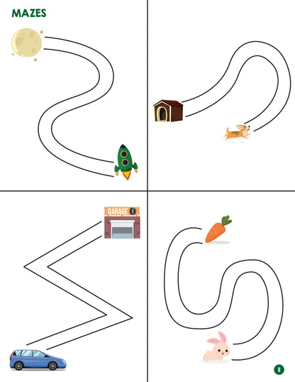 Trace, Cut, and Mazes: Printable Activity Pages